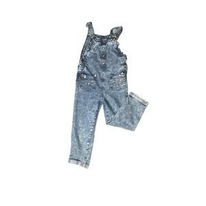 Denim Overalls Cat details girls size     6